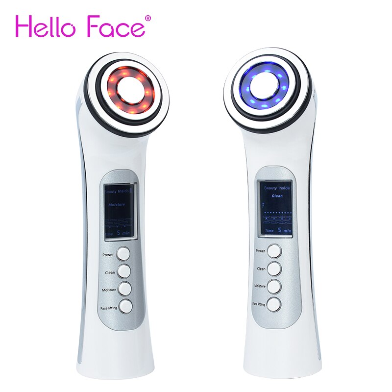 RF EMS Facial Lifting Beauty Machine Radio Mesotherapy Electroporation LED Photon Face Skin Rejuvenation Tighten Device