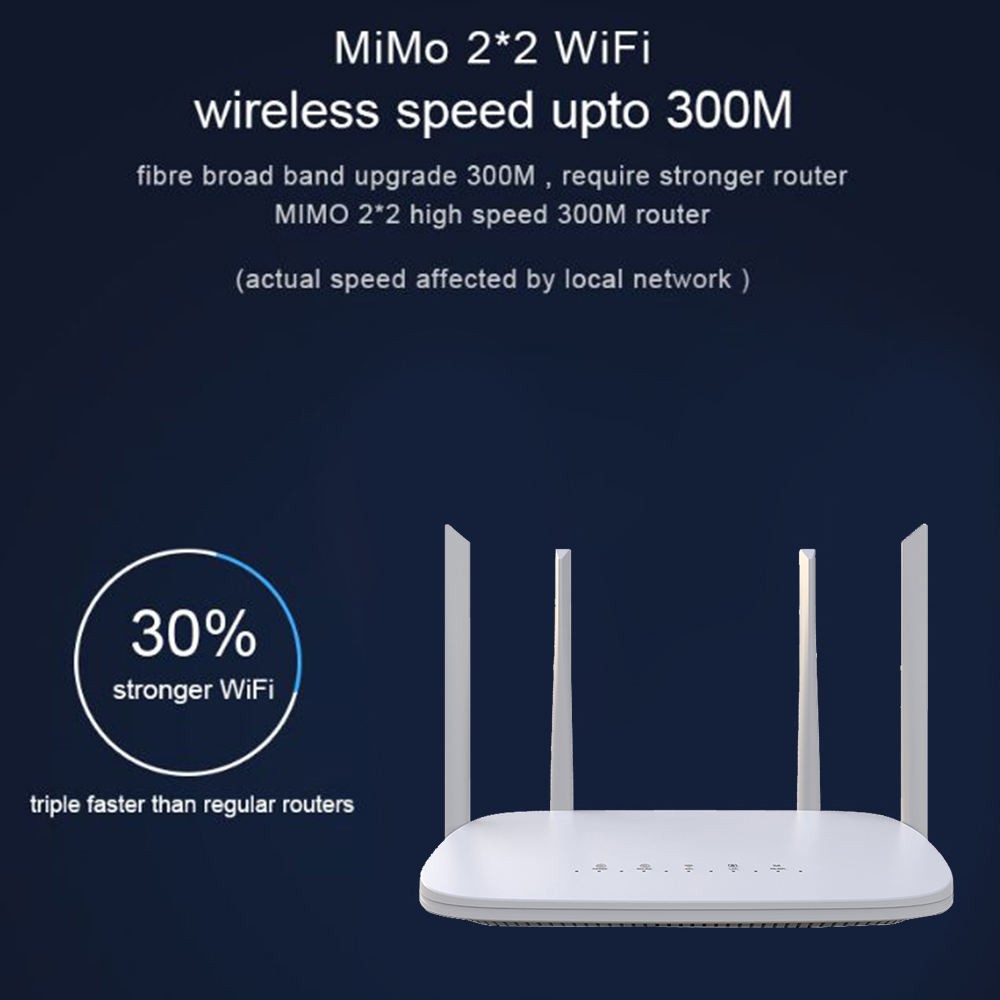 Tianjie 4g router lte z modemem wi-fi, 4 rj45 portami o dużej prędkości, czterema zewnętrznymi antenami 5 dbi i gniazdem na kartę sim, funkcja plug and play.