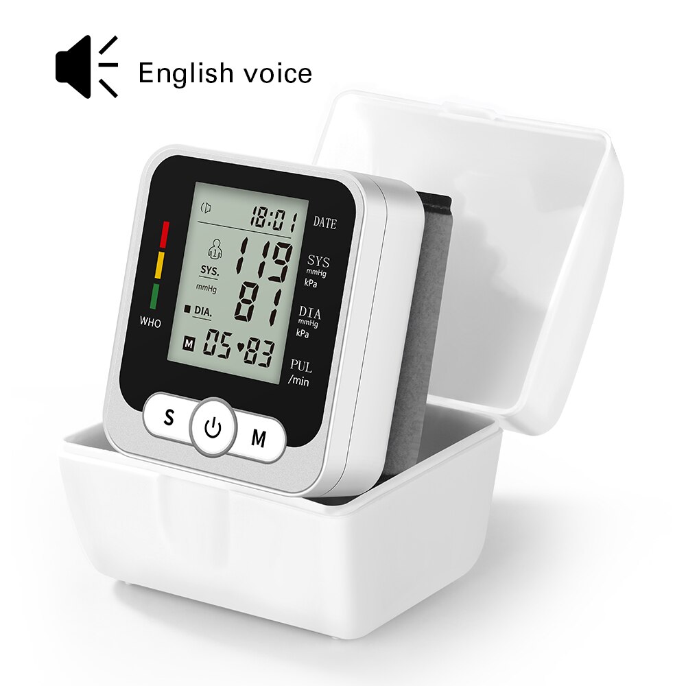 OLIECO Handgelenk Blutdruck Monitor Reise Möglich Tonometer USB Kabel Stecker-in Englisch Stimme Herzrhythmusstörungen Warnung Trocken Batterie: Ursprünglich Titel