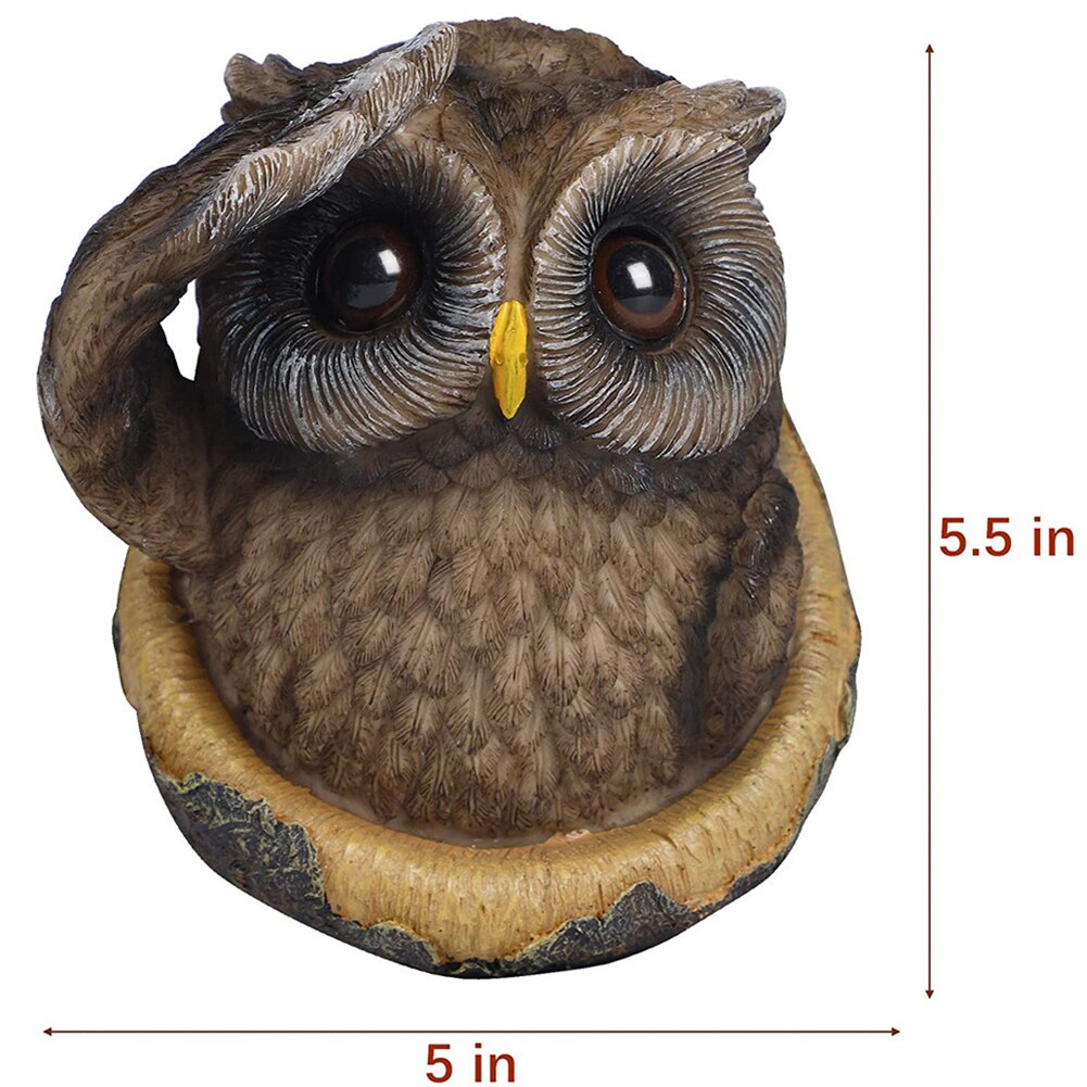 Cartoon Owl Figure Resin Statue Pendant Crafts for Garden Outdoor Decoration Courtyard Accessories Owl Pendant
