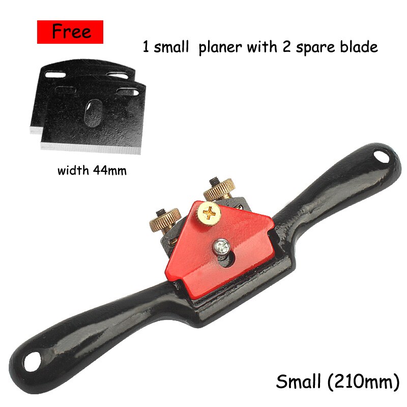 Adjustable Plane Spokeshave Woodworking Hand Planer Trimming Tools 9 Inch Wood Hand Cutting Edge Chisel Tool with Screw: Small with 2 blade