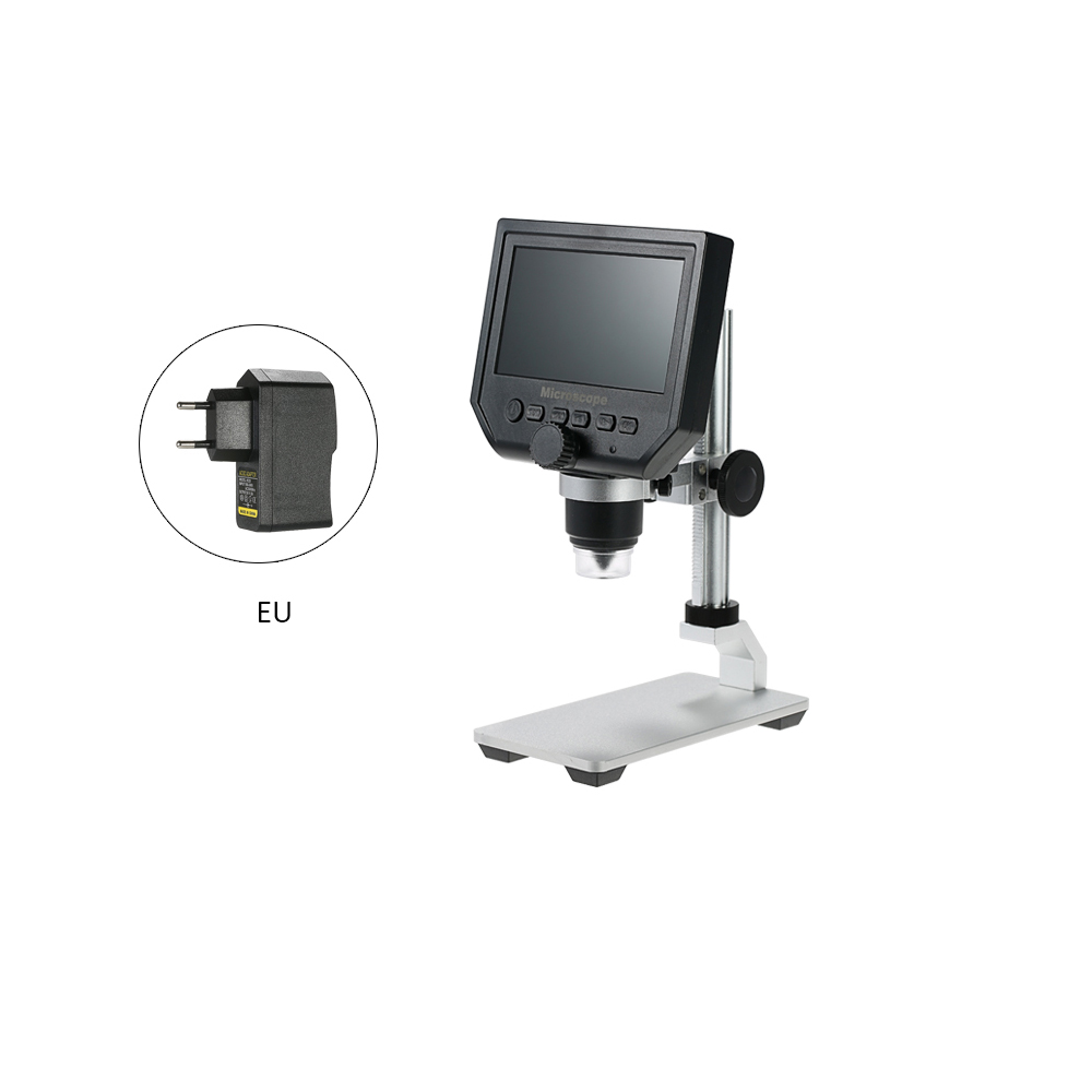 600x 4.3 " 3.6mp digitalt videomikroskop led förstoringsglas för underhåll av mobiltelefon qc/industriell/kollektionsinspektion +ställ: Eu-kontakt
