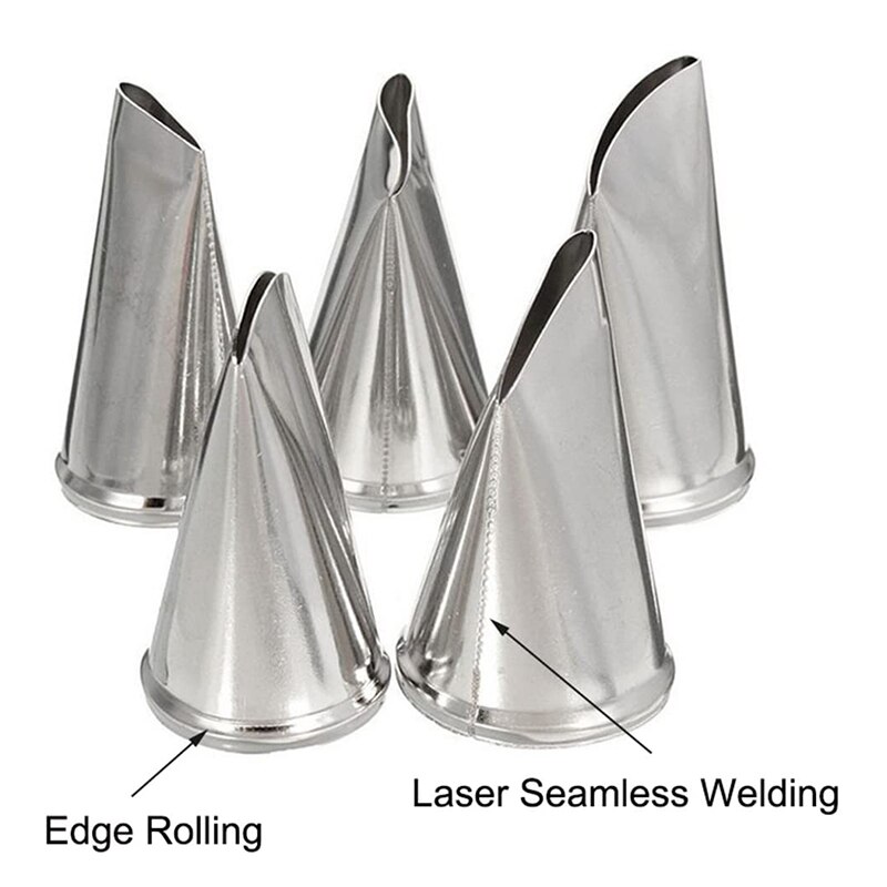 5 pcs Rose Piping Nozzle Set Cake Decorating Tools Flower Piping Tip For Beginners Icing Nozzles Frosting Tips 0072