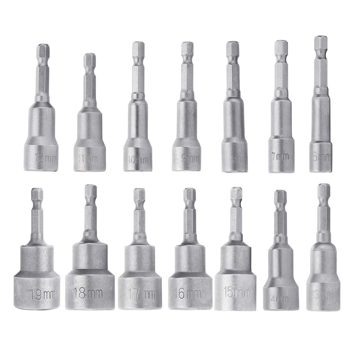 6-19mm 1/4 Inch Hex Shank Socket Wrench Magnetic Nut Driver Socket Screwdriver Drill Bit Shank Adapter Tool Motor Repairing Tool