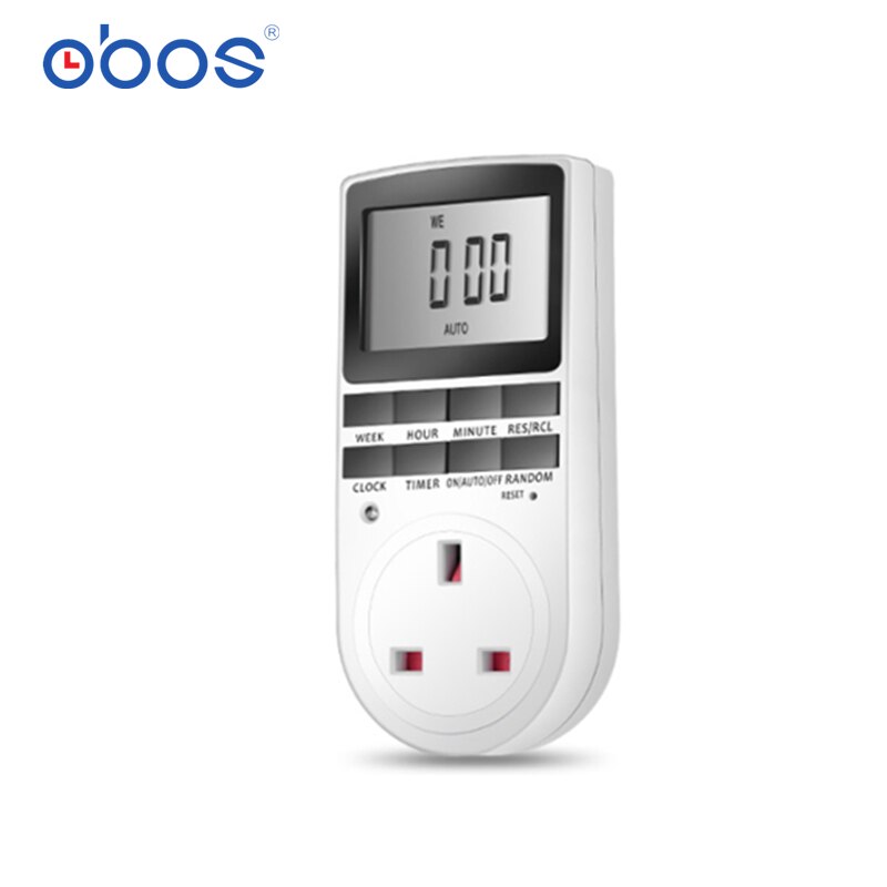 Temporizador de enchufe digital programable, interruptor de tiempo hermoso, 240V, 230V, 220V, 120V, 16A, 15A, 13A, 10A, UK, AU, FR, BR, US,
