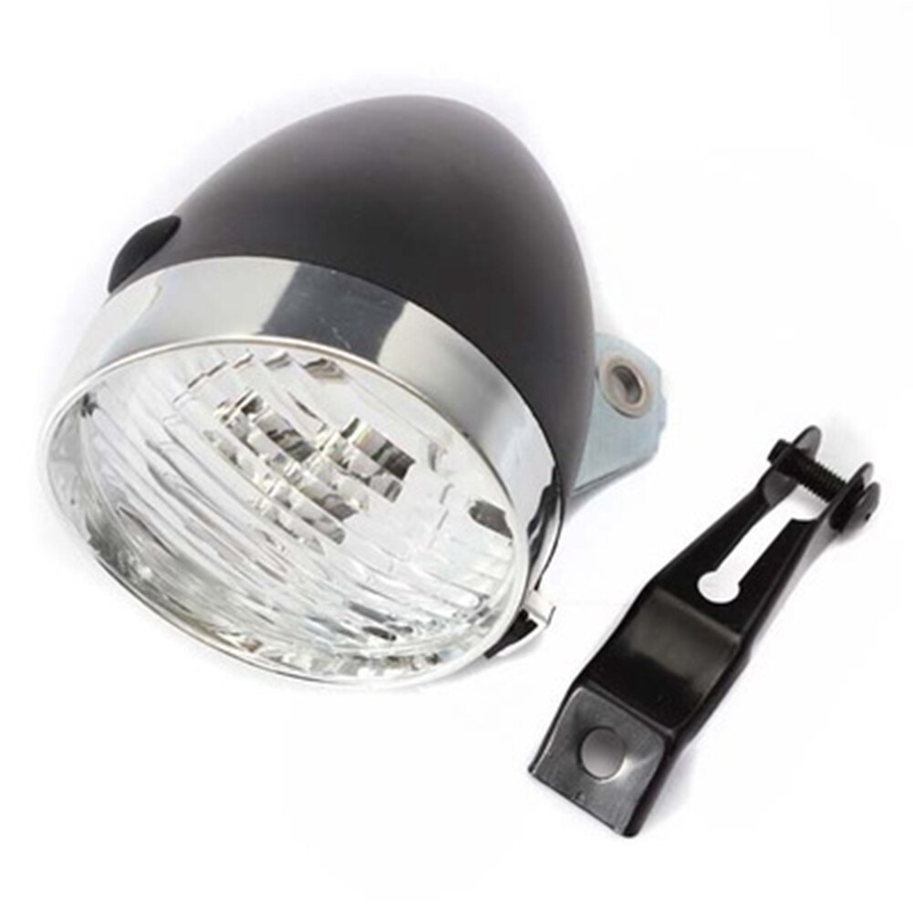 Cykel forlygte cykel forlygte 3 led vintage retro klassisk lampe natridning: Sort