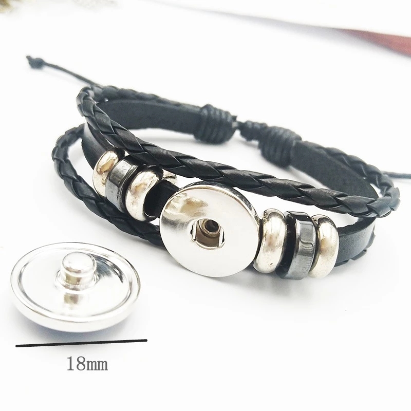 Bracelet avec symbole chrétien de poisson de jésus, bijou en verre fait à la main, Punk, en cuir tissé noir, bijoux manchette pour hommes et femmes