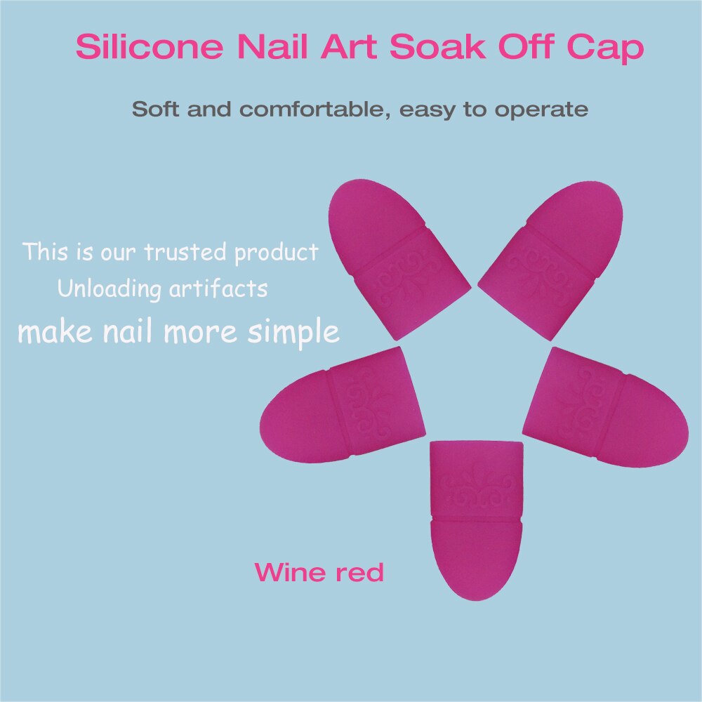 paznokcie zmywacz silikonowy żel Uv 5 sztuk narzędzia robić paznokci kapsułka polski lakier robić czyszczenia moczyć wyłączony czapki klipy wielokrotnego użytku okłady guma manicure