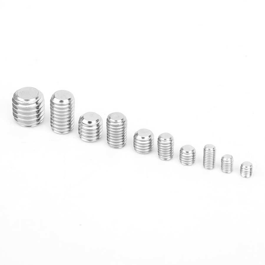 200pcs Stainless Steel Flat Point Hex Socket Grub Screw for Precise Instrument M3/M4/M5/M6/M8 Tool