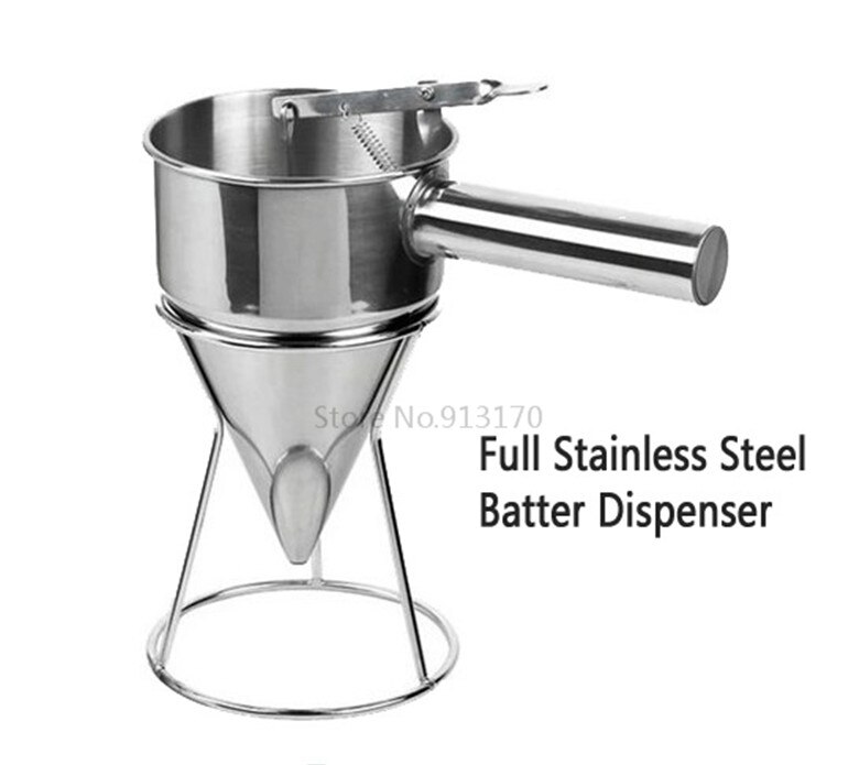 Stainless Steel Batter Dispenser Takoyaki Hopper With Holder Food