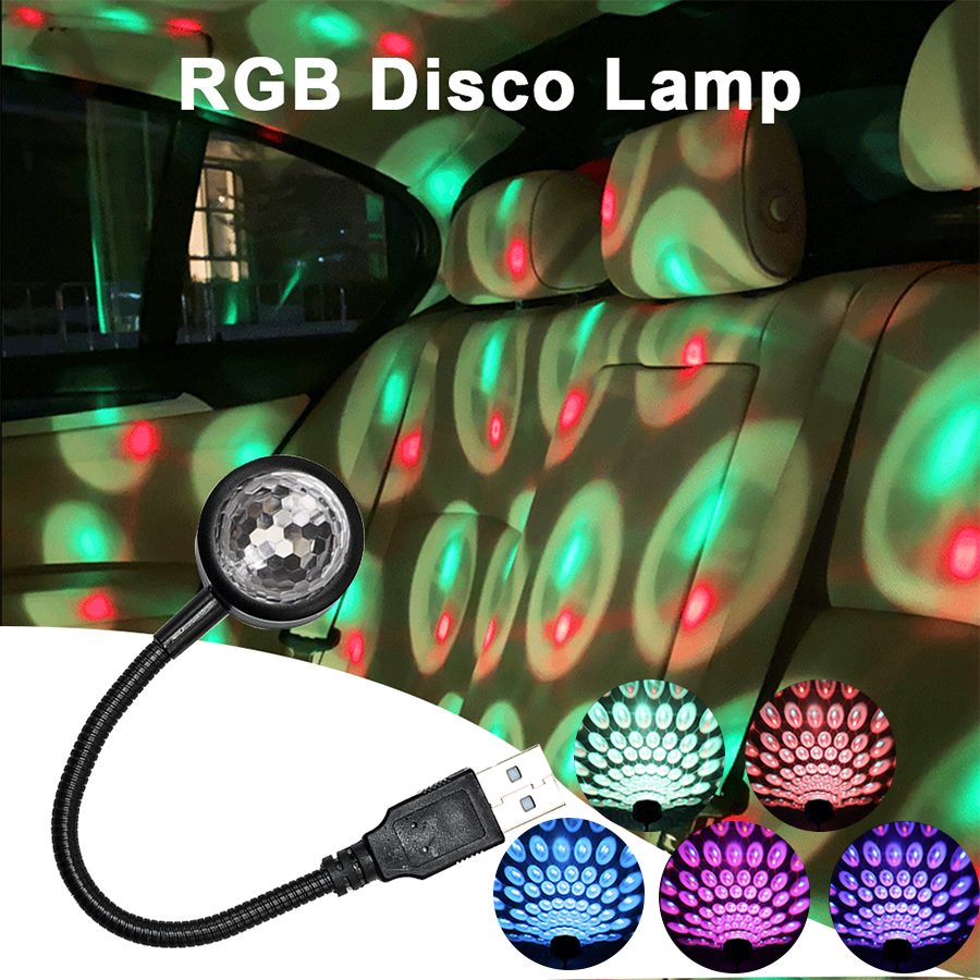 Proyector LED de bola de discoteca para niños, luces de con sonido activado para coche, club nocturno, decoración de habitación, de cumpleaños