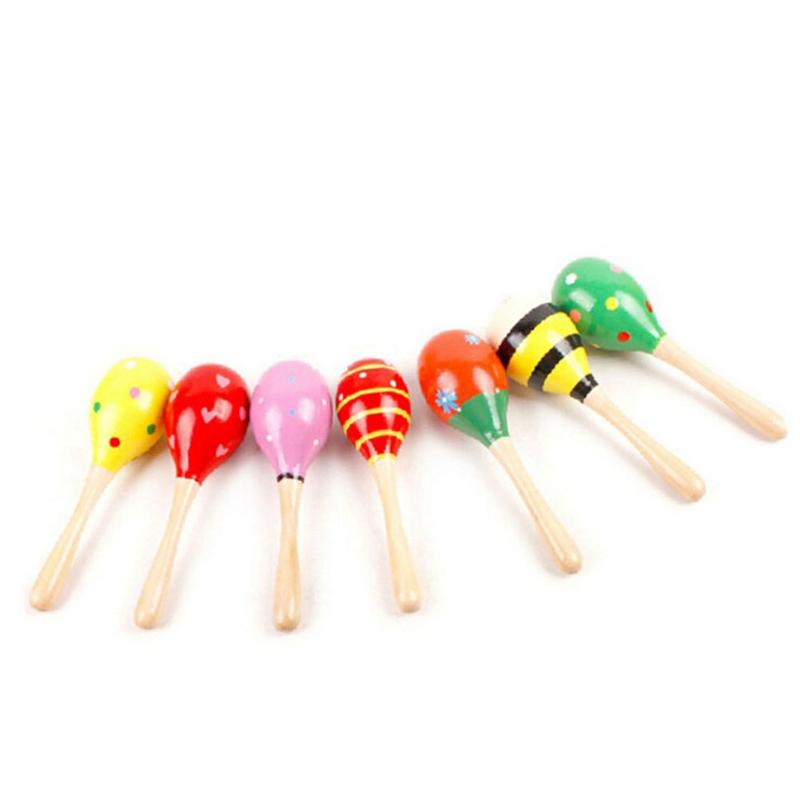 12 Maracas Bébé En Bois - Mini Œufs Hochet Pâques Colorés Et Musicaux (Modèle Aléatoire)