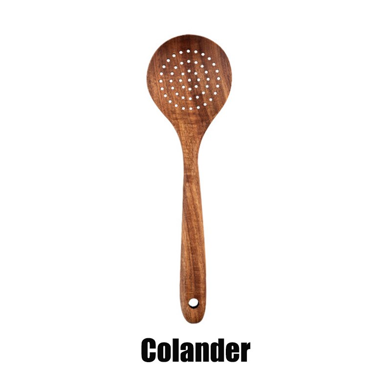 7 Uds. De cucharas de madera para cocinar juego de utensilios de cocina Cocina de madera conjunto de accesorios para cocina espátula de madera herramientas de cocina vajilla: Colander
