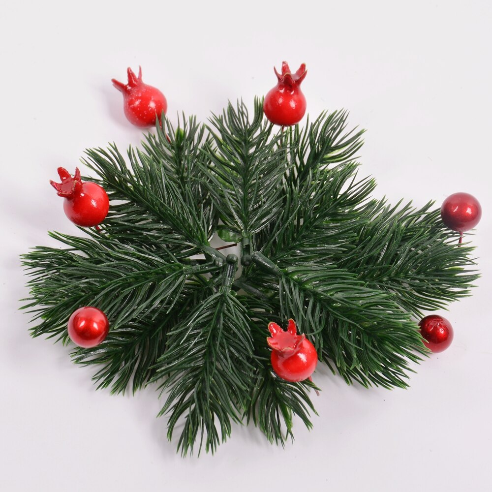 5/10 stücke Weihnachten Künstliche Grün Kiefer Zweige Künstliche Blume Pflanze Hochzeit Weihnachten DIY Hause Weihnachten Baum Dekoration: Pine Needle 8CM / 10PCS