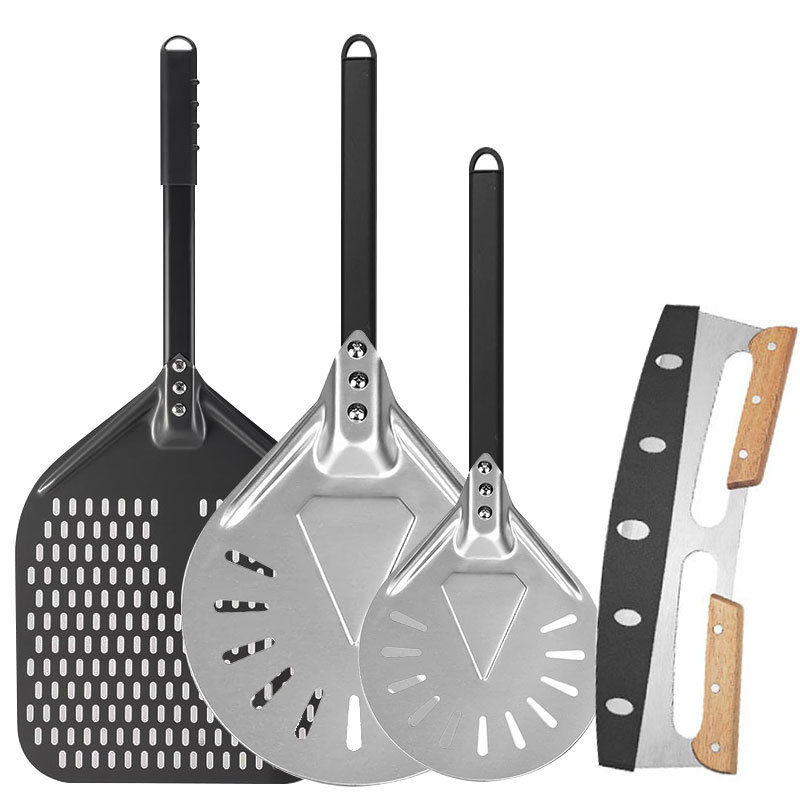 Pala per spatola per Pizza professionale in metallo di alluminio perforato da 7/9/12 pollici per accessori per forno per Pizza fatto in casa