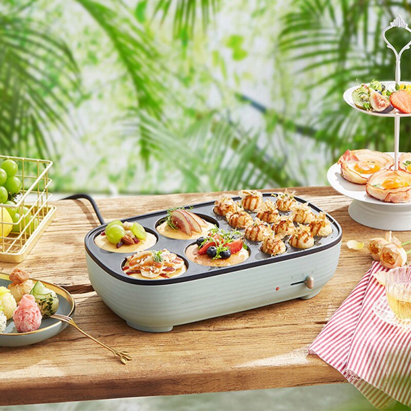 Octopus Ball Maker Takoyaki Baking Pan Electric Taiyaki Machine Sausage Hotdog Eggs Omelette Grill Japanese Fish-Shape Cake Oven
