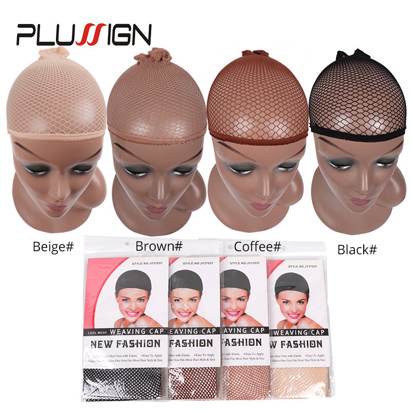 Plussign Brown Black Mesh Weaving Wig Hair Net Making Caps Weaving Wig Cap &amp; Hairnets Snood Streching Elastics Wig Cap