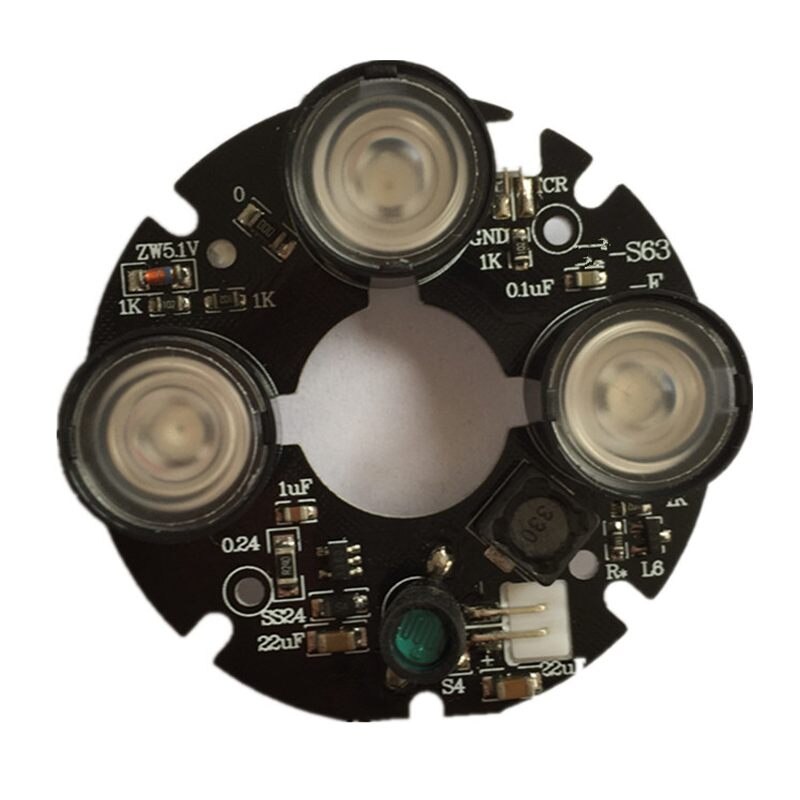 3 array ir led spot light infraröd 3x ir led board för cctv-kameror night vision  (53mm diameter)
