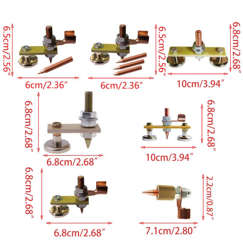 Strong Magnetic Ground Clamp Connector with Conductive Rod Stud for Welding B0KC