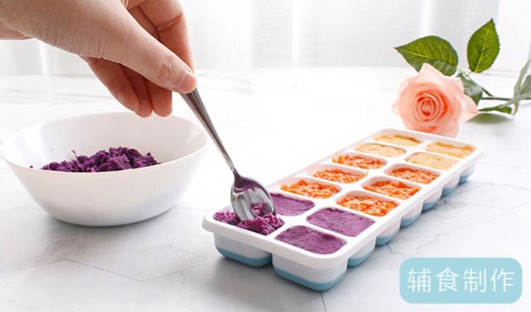 Bac à glace souple en plastique 2 pièces avec couvercle