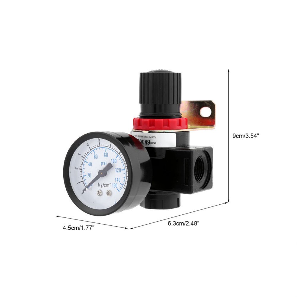 BR3000 Pressure Regulator G3/8'' Air Compressor Pressure Regulating Valve With Gauge Pressure Control Tools
