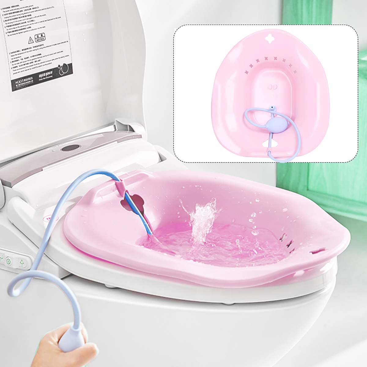 Badekar badekar hofteflusher badekar gasning badekar til barsel gravide kvinder hæmorroider patienter toilet badeværelse: Lyserød