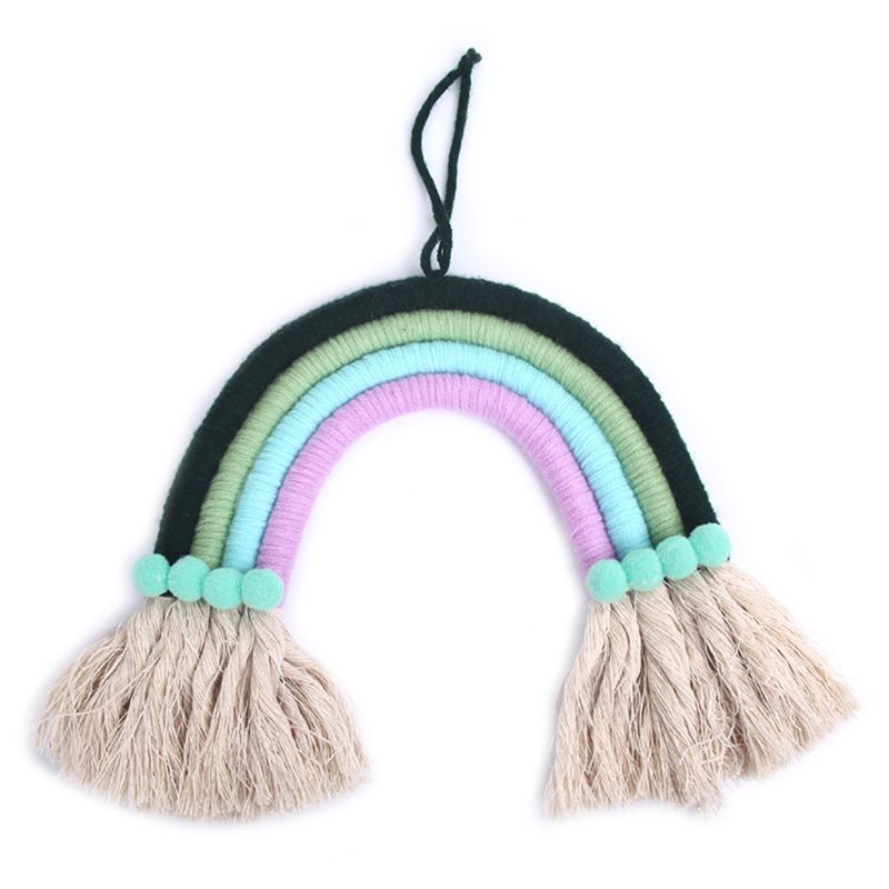 Nordic Rainbow Tapestry Handmade Weaving Ornament Kids Room Wall Hanging Home Baby Gym Fitness Frame Decoration Accessories: 5