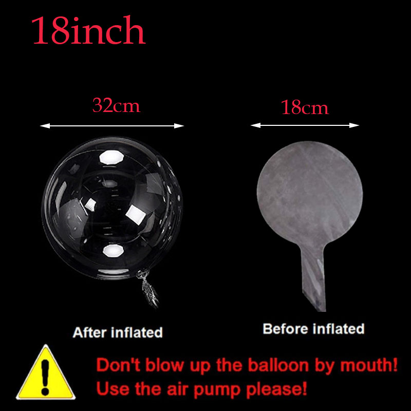 10Pcs 8/10/18/20/24 Inch Transparante Ballon Bobo Clear Ballons Kerst Bruiloft Verjaardag Party Decoraties kids Helium Ballonnen: 18inch