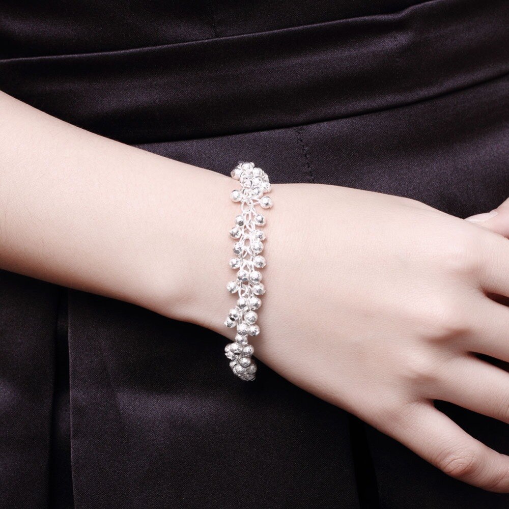 925 Sterling Silver Bracelet Bead Bracelet Bangle for Woman Glamour Jewelry