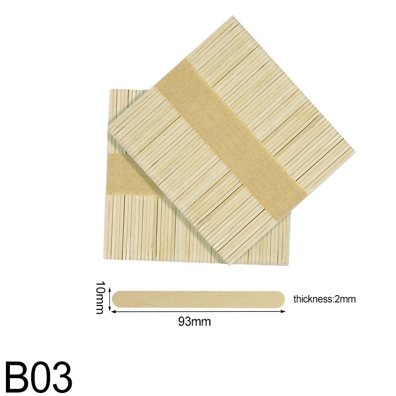 50pcs/lot Popsicle Stick Natural Wood Ice Cream Sticks Kids DIY Hand Crafts Ice Cube Making Cream Tools Model Lollipop Cake Mold: B03