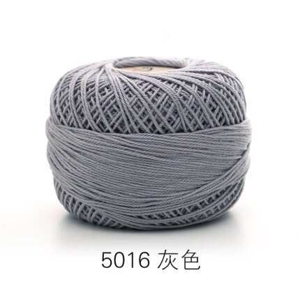 50g/ball 5# Lace Yarn 3 ply 100% Cotton for Hand Knitting Crochet Thin Thread for DIY Pillow Lace Supplies Soft: 5016