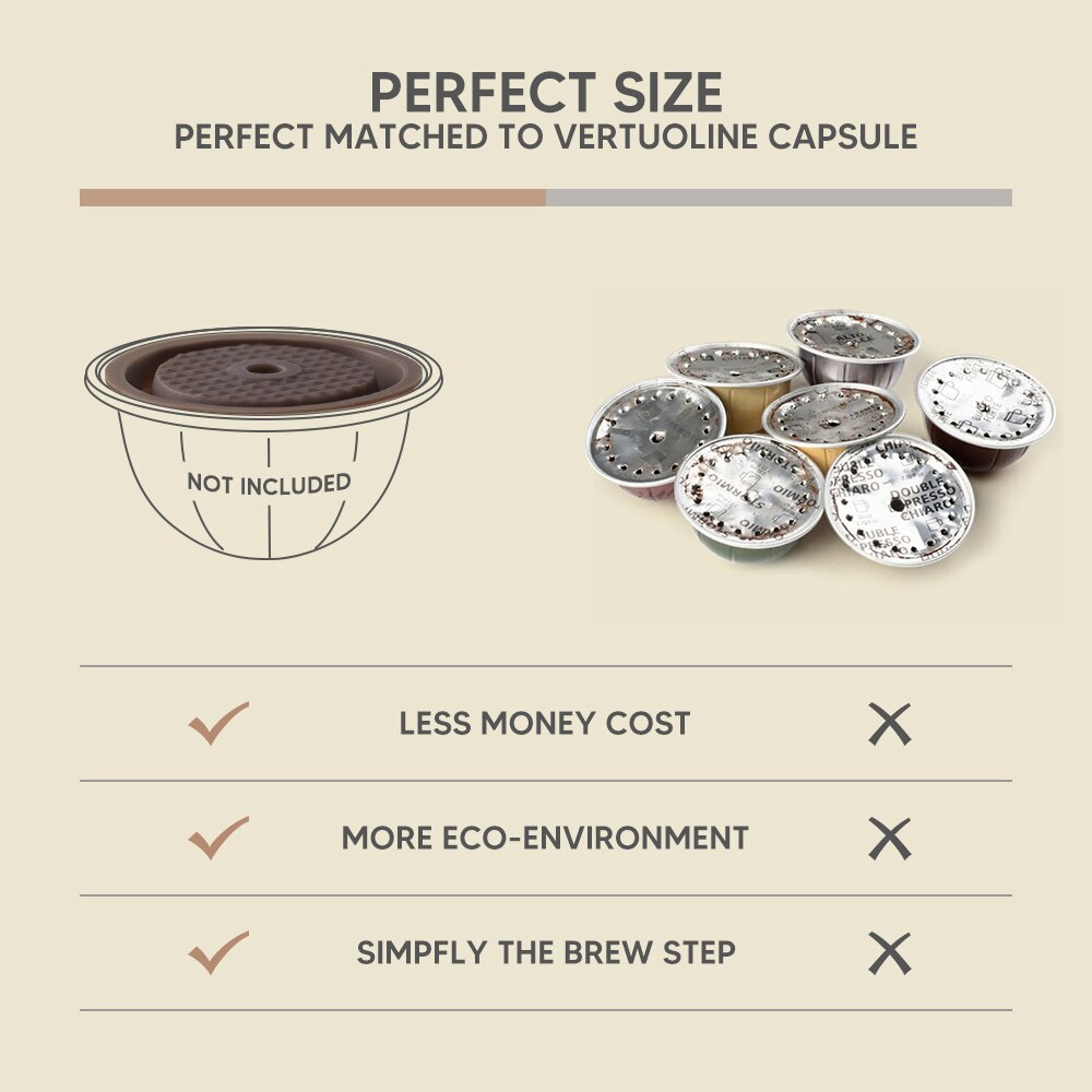 Food Grade Silicone Reusable LId/ Cover for Veruto Coffee Capsule for Vertuoline Machine Fit for 40ml 150ml 230ml Original icafi