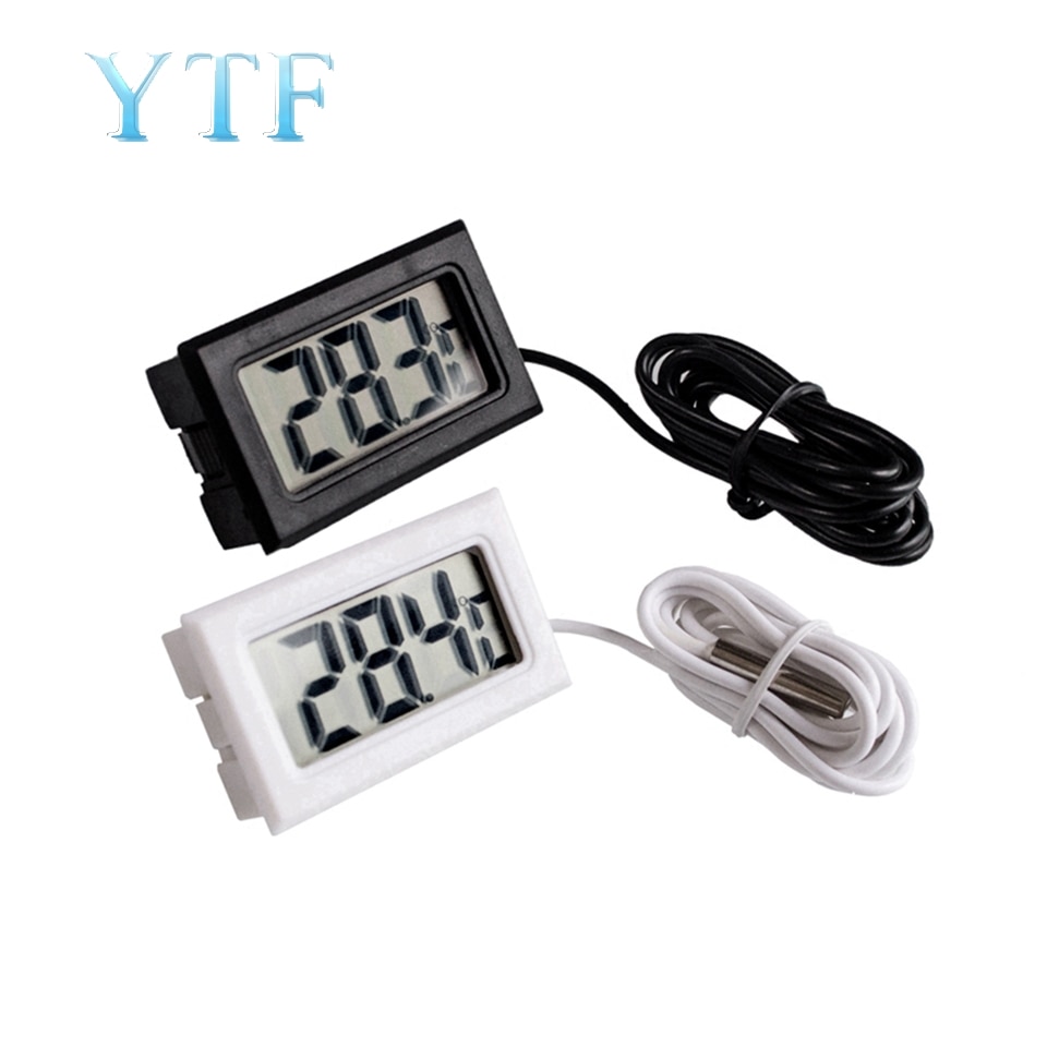 1pc min lcd-scherm digitale thermometer auto koelkast aquarium aquarium ingebouwde elektronische digitale thermometer