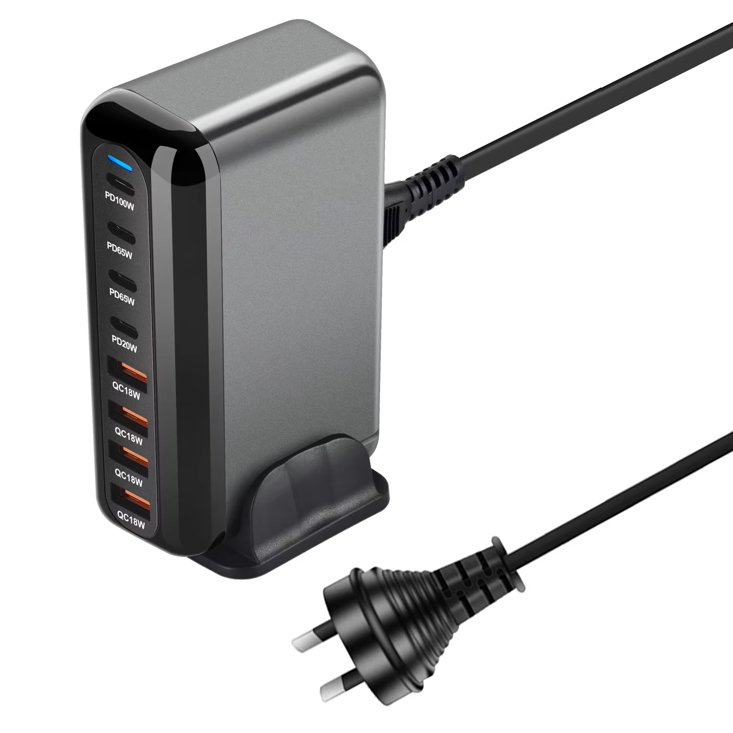 USB-C Snellader 320W Desktop GaN-lader 8-poorts USB Type-C PD-lader Snelladen 3.0 USB Type-C Snellader Mobiele USB-lader: au