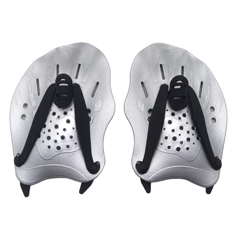 Zwempeddels Training Verstelbare handhandschoenen met zwemvliezen Padvinnen Flippers voor heren Dames Kinderen: Light Grey