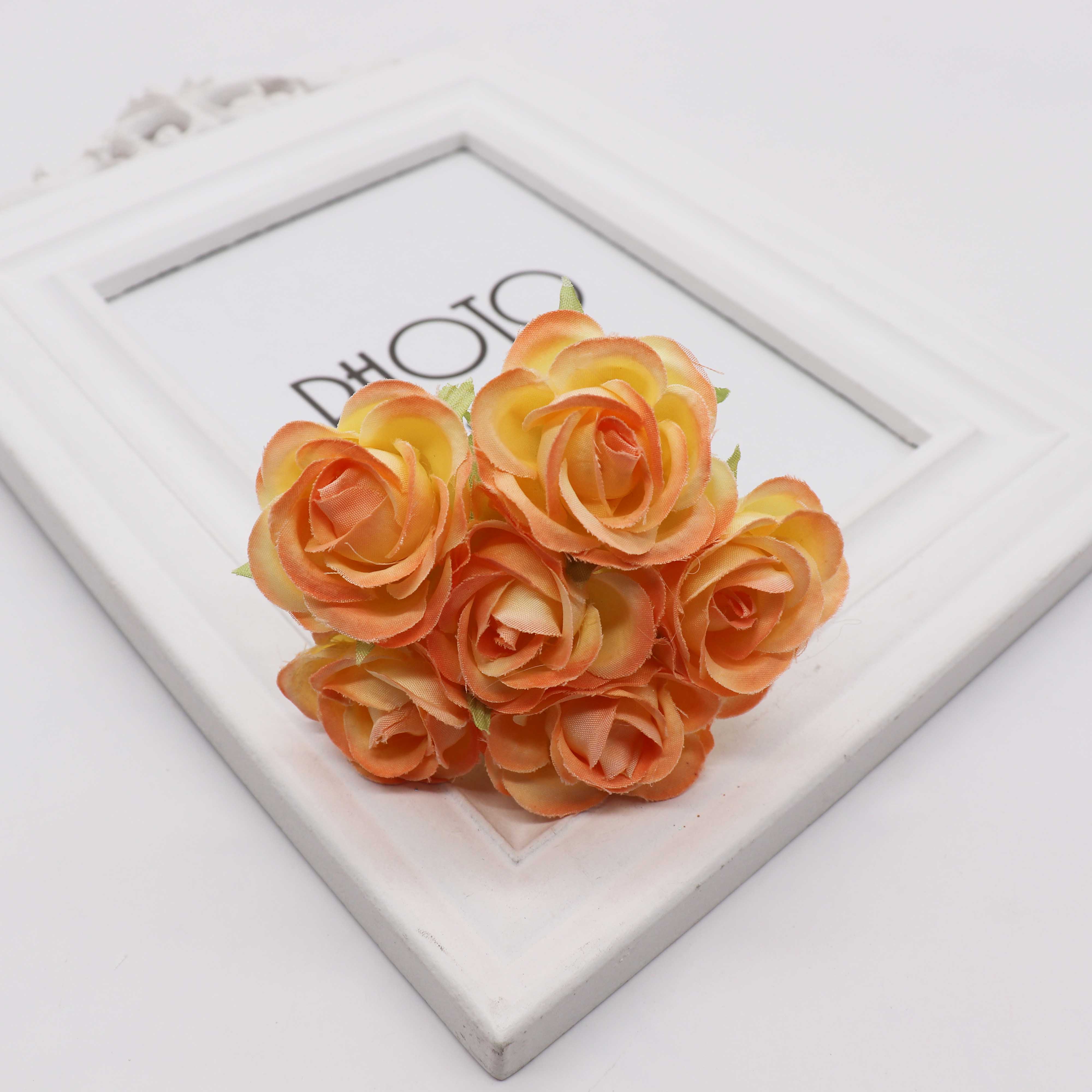 6 stuks kunstbloemen zijden roos boeket bruiloft home party decoratie DIY bloem muur plakboek geschenkdoos ambachten