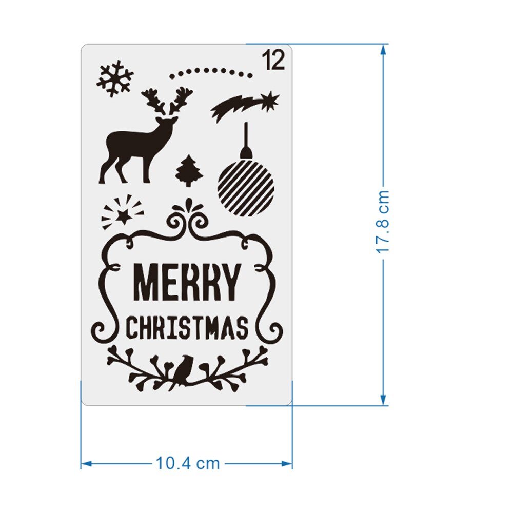 24pcs Christmas DIY Craft Hollow Layering Stencils For Wall Painting Scrapbooking Stamping Album Decorative Embossing Template