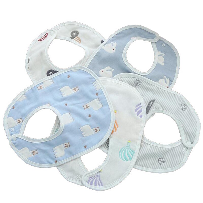 10pcs Baby Bibs Infant Babador Saliva Bavoir Towel For Newborn Girls Boys baberos bebes Babadores Cotton Bib 6 Layers: B boys random mixed