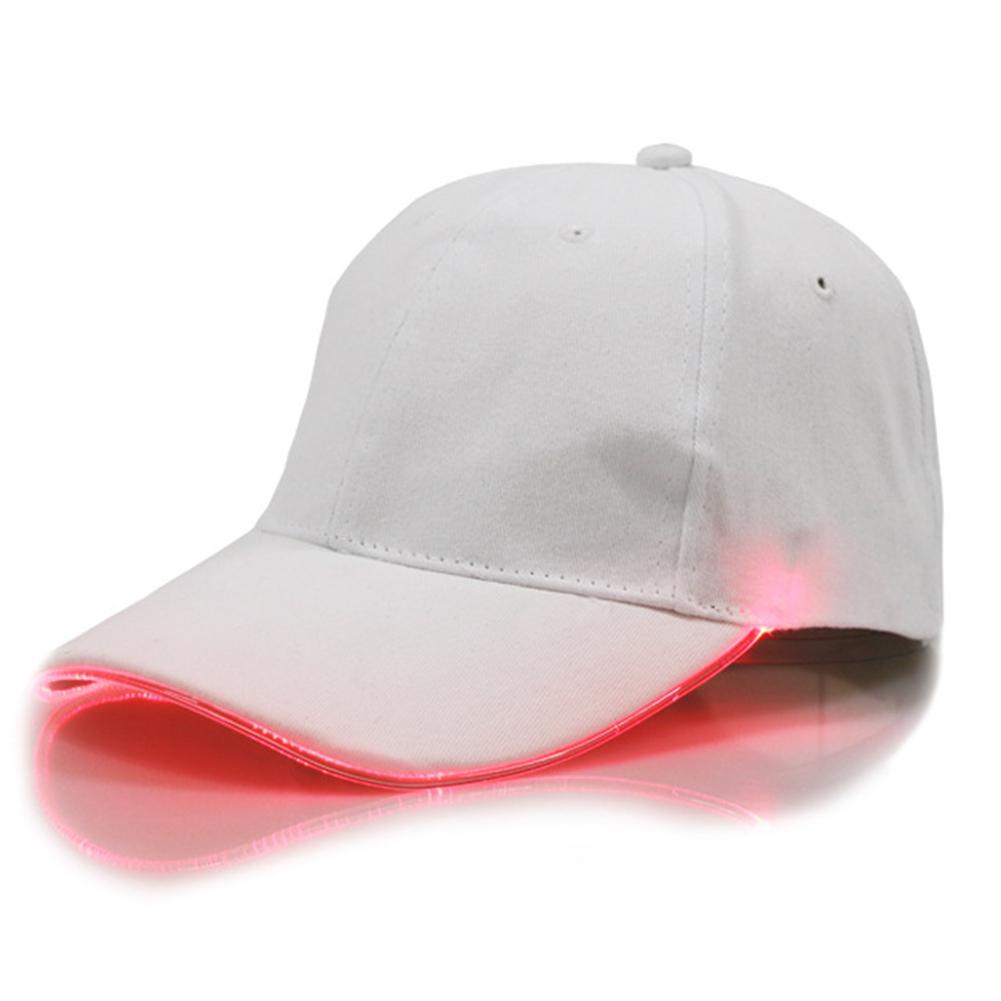Nueva gorra de béisbol gorra de Hip Hop gorra de fibra óptica sombrero brillante LED de fibra óptica iluminador ajustable Unisex sombrero de sol