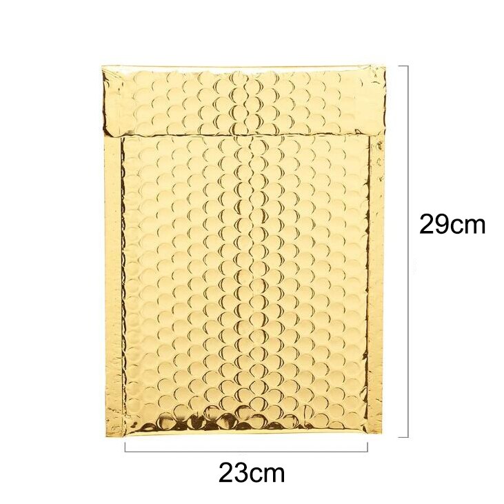 10pcs Gold Poly Bubble Mailer Envelopes Bags Self Seal Padded Heavy-Duty Waterproof Sealing Packaging Envelopes: 23cmX29cm