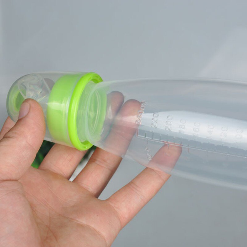 240ml barn pressa sked mjölk matstöd flaska nyfödd bebis rispasta flaska spädbarn dricka träning pp koppar: G
