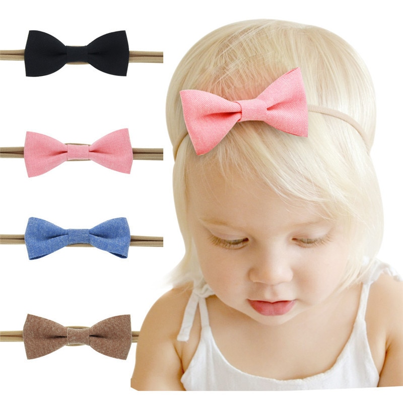 4pcs/set Ribbon Bow Elastic Headbands Elastic Hairbands Infant Baby Hair Band For Baby Girls Kids Hair Accessories Headdress