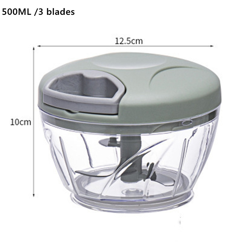 500/900ML Manual Meat Mincer Garlic Chopper Hand Pull Press Crusher Vegetable Grinder Chili Onion Cutter Kitchen Cooking Tools: plum