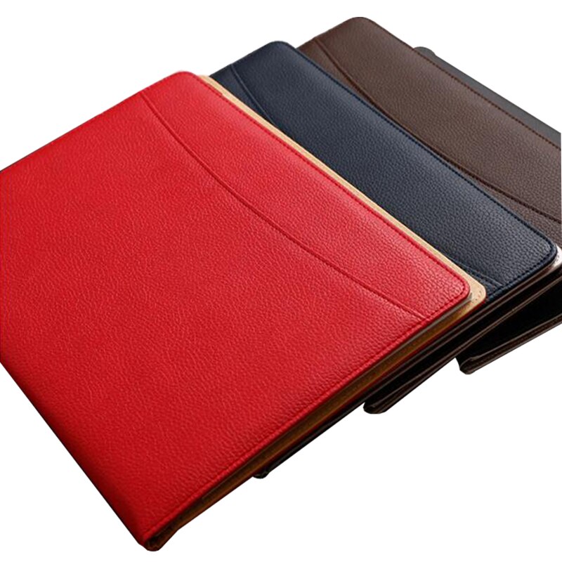 A4 Leather Business Notebook Fitted Note Pad Composition Book Calculator Name Card Pen Clip Ring Binder Notebook Hardcover