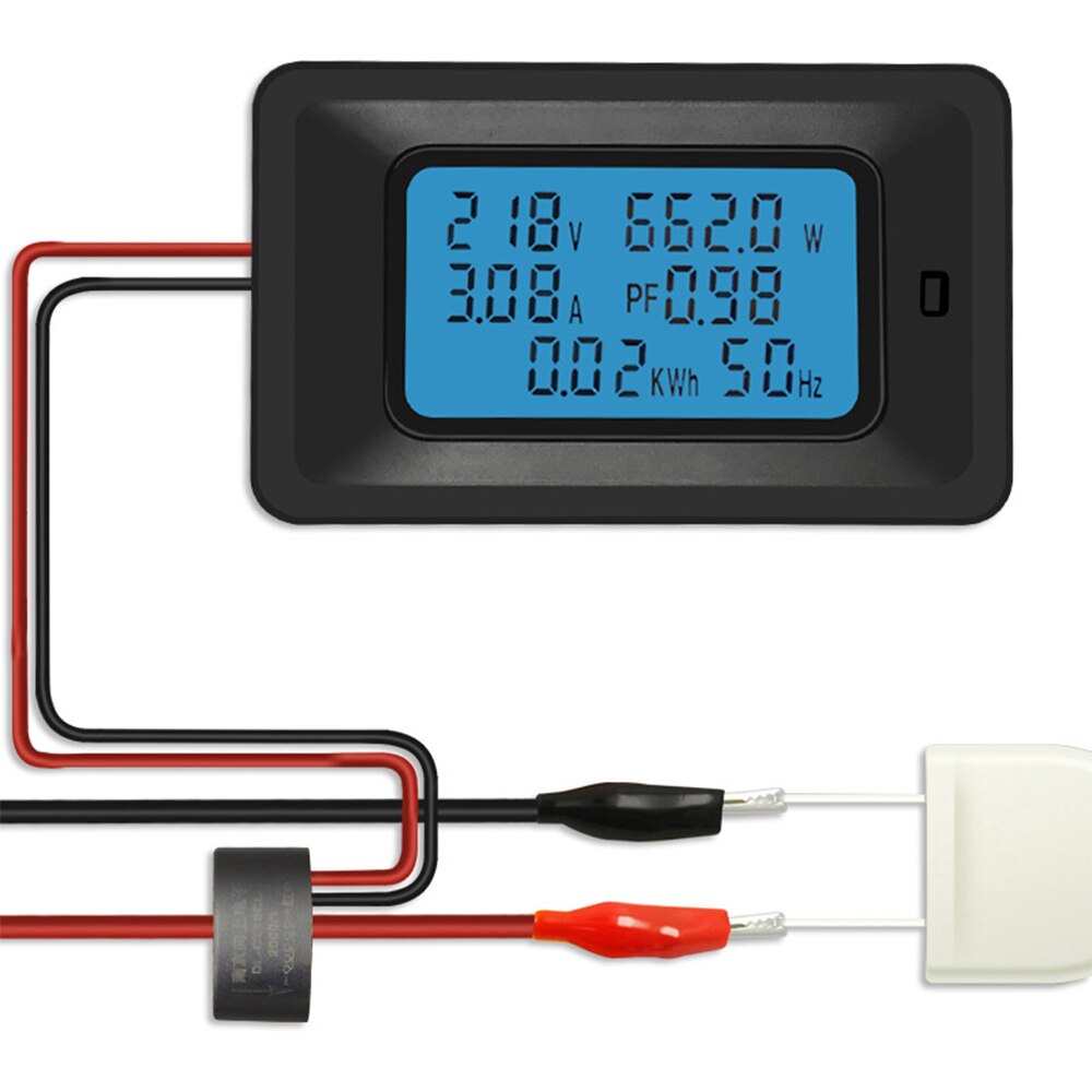 DC/AC Power Meter Energy Meter Elektrische Meter Spanning Stroom Tester Elektriciteit Monitor LCD Backlight Ampèremeter Voltmeter