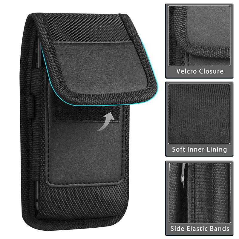 Telefoon Tas Voor Samsung Galaxy S21 Fe A12 A22 F62 A02S M62 A82 5G Quantum 2 Case Riemclip holster Oxford Doek Kaart Telefoon Pouch