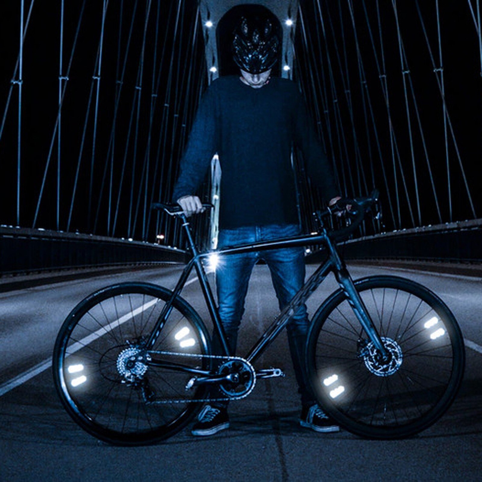 Fiets Lichtgevende Plaat Night Reflector Mountainbike Reflector Reflecterende Streep Tape Fiets Stickers Fiets Accessoires 4 Stuks #40