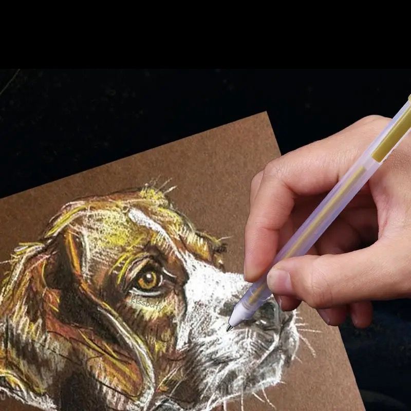 White Marker Pens Permanent Art Marker Graffiti Metalic 0.8mm Gold Silver White Gel Pen Comic Sketch Drawing Art Supplies