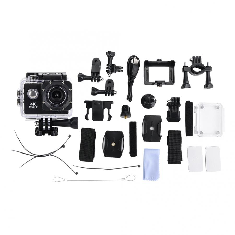 Kit de montaje para bicicleta 4K, HD, WiFi, Cámara 30M, resistente al agua, dos baterías, vídeo 4K y fotos de 12MP, lente gran angular