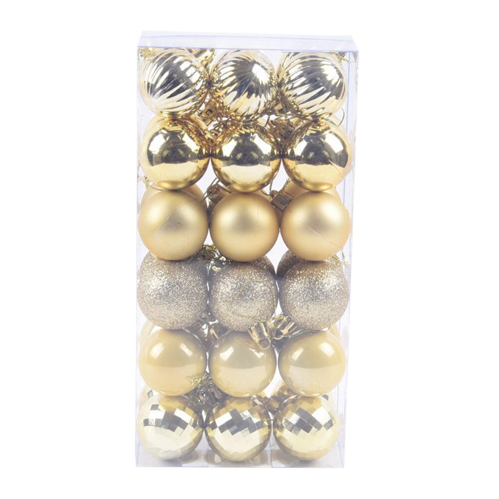 Décoration de noël pour la maison, lot de 4cm 36 décoratives lumineuses, pendentif pour arbre, coffret de boules pour noël